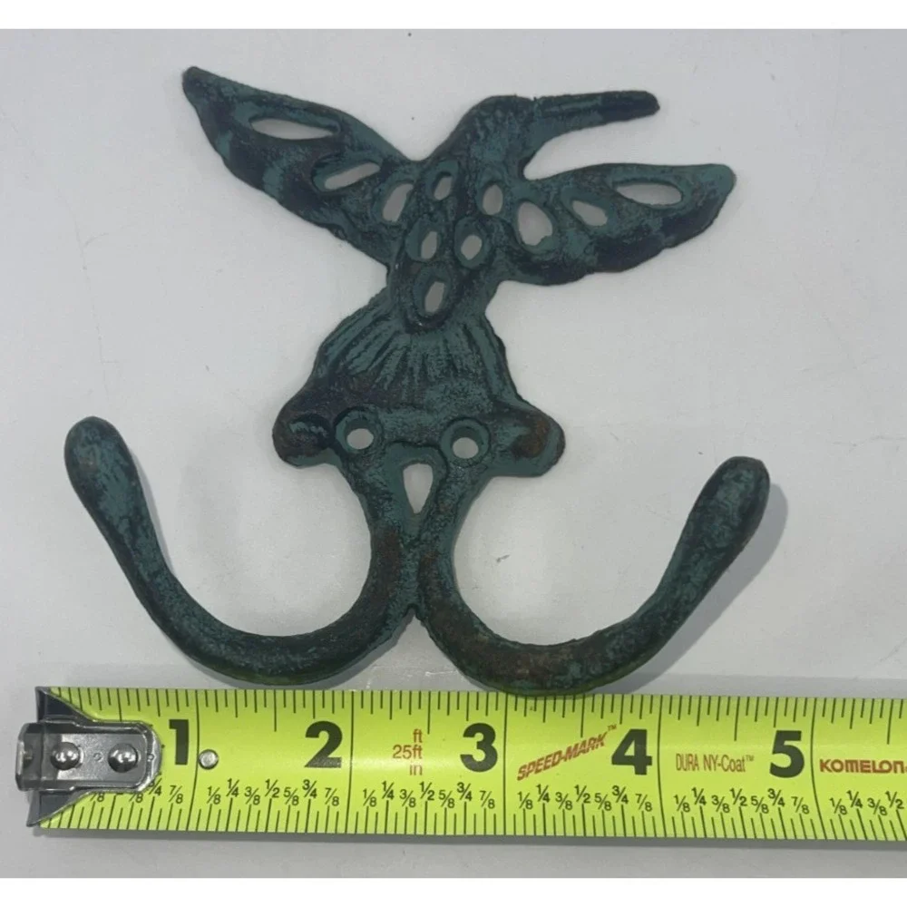 Hummingbird Wall Double Hook Cast‎ Iron 5